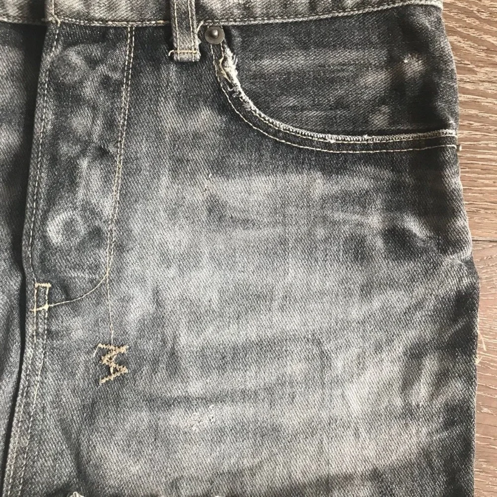 Ksubi Original Distressed Faded Black Grey Denim Mini Skirt - Picture 3 of 5